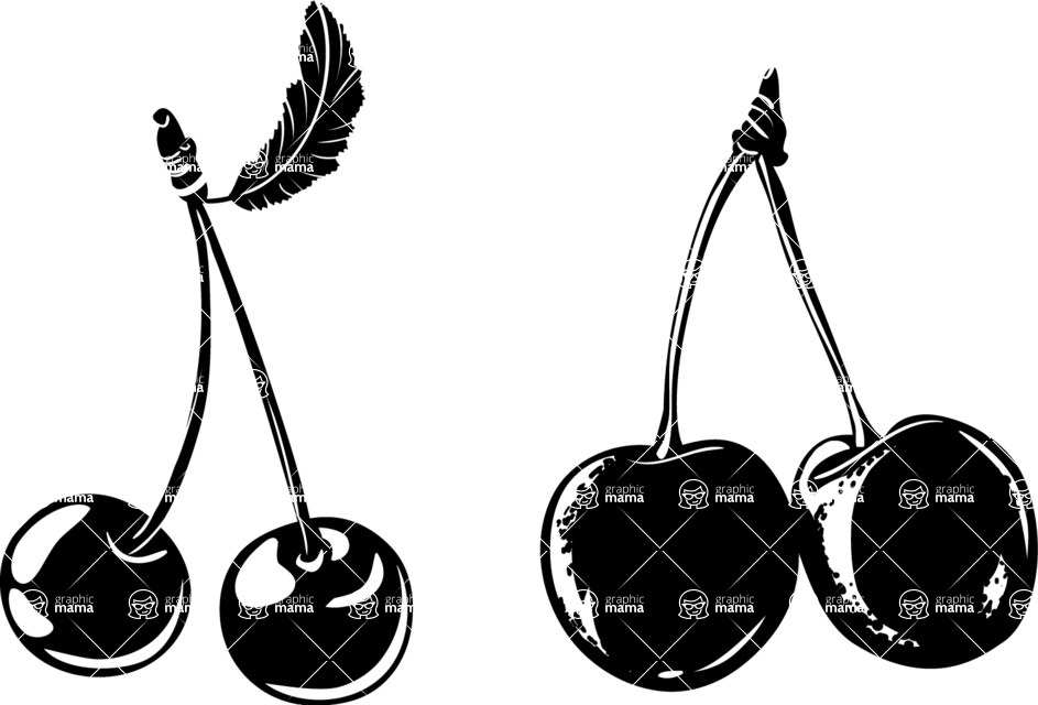 Vector silhouettes - Vector Cherry Silhouettes Set